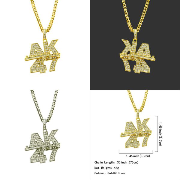 

hip hop pendant necklace diamond gun pendant hip hop necklace silver jewelry dog collar biker jewelry men gold pendant bubble letter chain