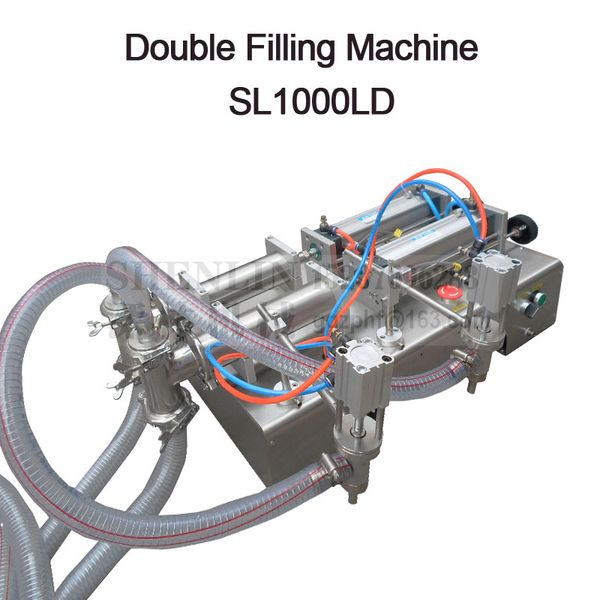 

semi-automatic filling machine pneumatic filling machine double head liquid filler beverage drink sauce shenlin