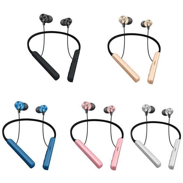 Fones de ouvido Bluetooth sem fio Auscultadores Neckband retrátil Earbuds cancelamento de ruído Stereo Headset Esporte fones de ouvido com microfone