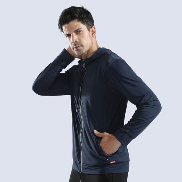 

running jacket men sports coat fitness long sleeve hooded hoodies zipper slim hiking sweatshirts male gym training jackets