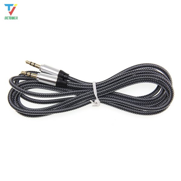

3.5 jack aux cable 3.5mm car fishnet audio cable 1.8m gold plated jack male to male speaker cables for headphone speaker