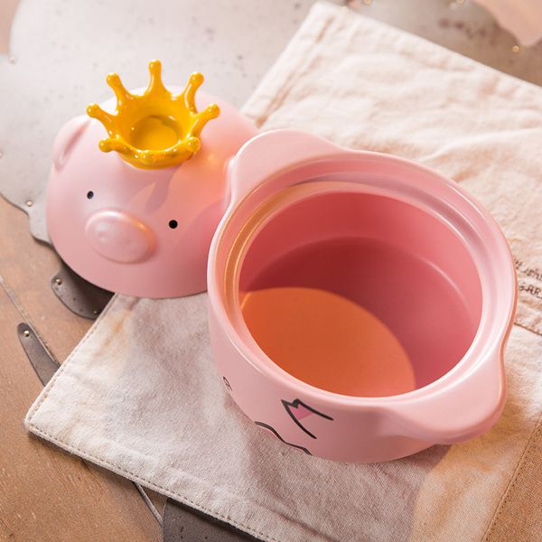 

pink pig high temperature resistance casserole handle ceramic cooker kitchen supplies
