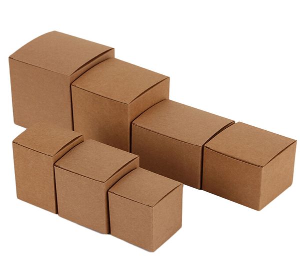 

1-17joy, 6*6*6cm recycled natural kraft paper gift box,flat packed kraft paper box