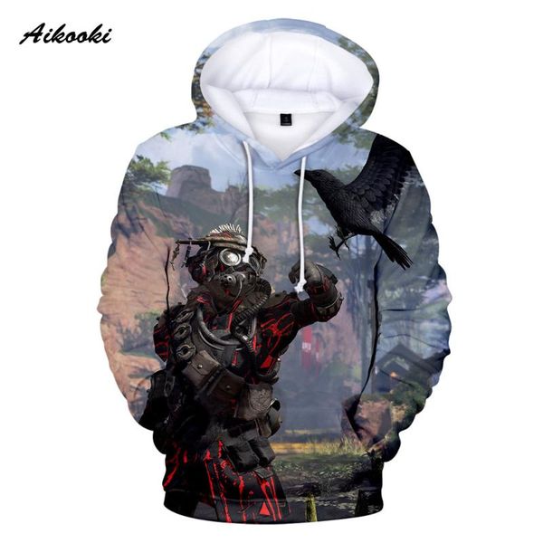 

new aikooki apex legends hoodies men/women hooded sweatshirts harajuku boy/girl winter polluvers game apex legends 3d funny coat, Black