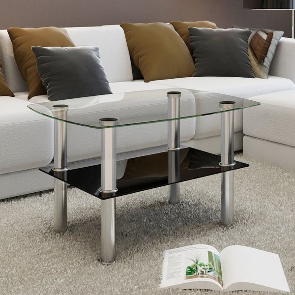 

glass coffee table 2 tiers garden sets
