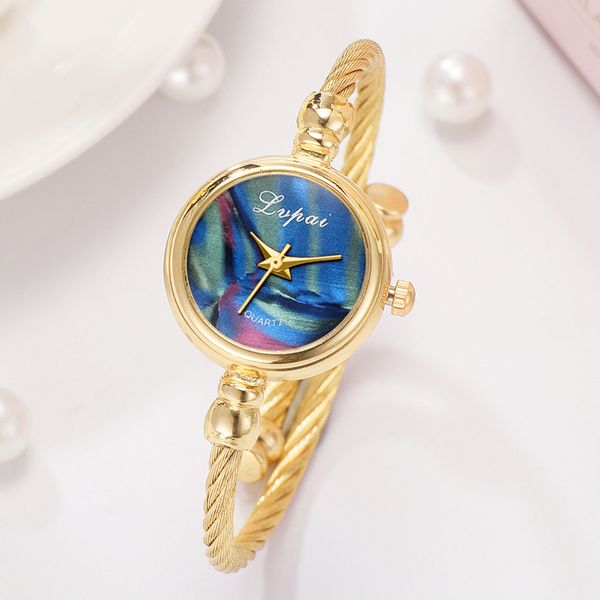 

lvpai brand fashion luxury watches women bracelet watch sapphire star ladies quartz watch simple gold women, Slivery;brown