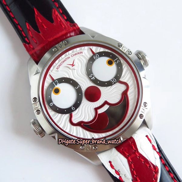

v3s upgraded version konstantin chaykin joker creativity red inner joker moon phase dial nh35a mechanical mens watches bow tie leather strap, Slivery;brown