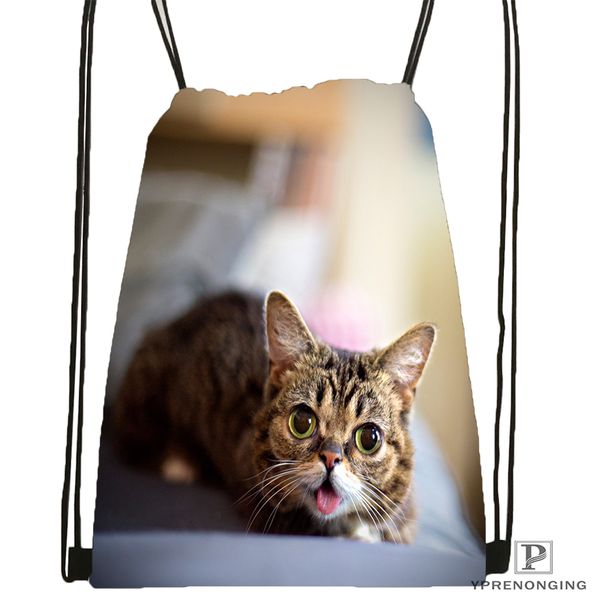 

custom lcat briton gray eyes british #7 drawstring backpack bag cute daypack kids satchel (black back) 31x40cm#180531-02-50