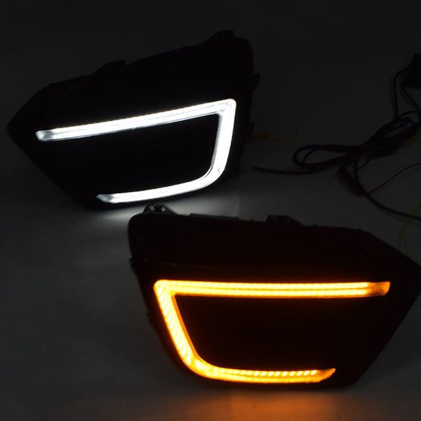 

car led daytime running light yellow turn signal function 12v car drl fog lamp decoration for trax 2017 2018
