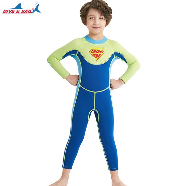 

2.5mm boy neoprene wetsuit kepp warm spearfishing diving suit children surf wet suit x-man swimming for boys