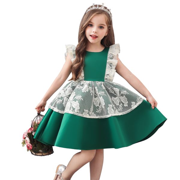 

New Children's Ball gown Dress Girls' Christmas performance dress girls pageant dresses white lace match fashion design