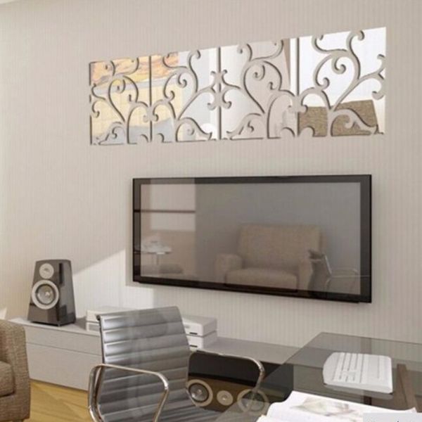 

32pcs 3d removable mirror acrylic wall sticker diy home decor 30x30cm