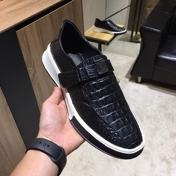 

men new shoes fashion sneakers casual shoes leather sport classic flats size 38-44, Black