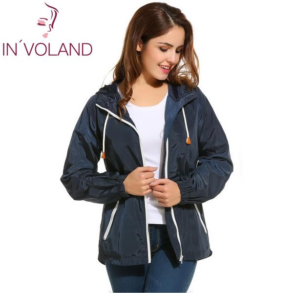 

active solid casual hooded jacket sleeve long sport zip-up drawstring pocket waist women's lightweight loose, Tan;black