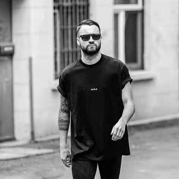 

дизайнер тенниска 19ss париж мода марка одежда мужских футболки мужских роскошные одежды 100% хлопок печать письма короткого рукав повседнев, White;black