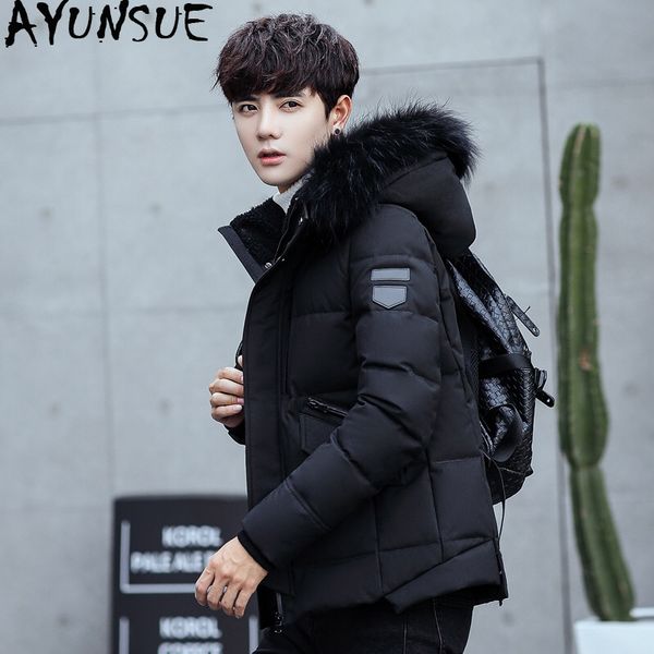 

ayunsue duck down jacket men short winter coat for men korean black puffer men's jackets detachable hat parka pluma hombre kj789