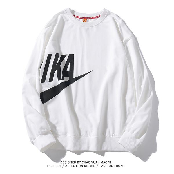 

19fw men's jumper new loose 5xl size hoodies pullover sweatshirts fshion brand letter printed long-sleeved sweater, Black