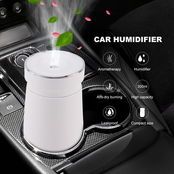 

boruit car humidifier air purifier 300ml aroma essential oil diffuser portable car air auto mist maker fogger