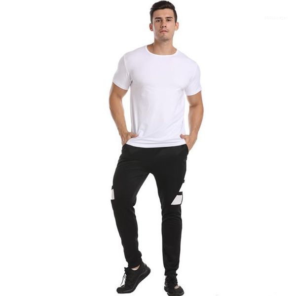 

2pcs tracksuits sping summer sloid tees with panelled pants suits males breathable sports sets teenagers designer, Gray