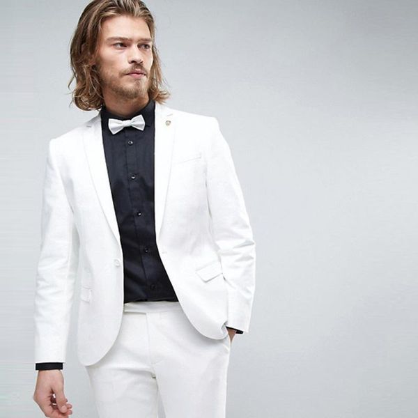 

white wedding tuxedos slim fit suits for men groomsmen suit two pieces prom formal suits (jacket+pants+tie) 053, Black;gray