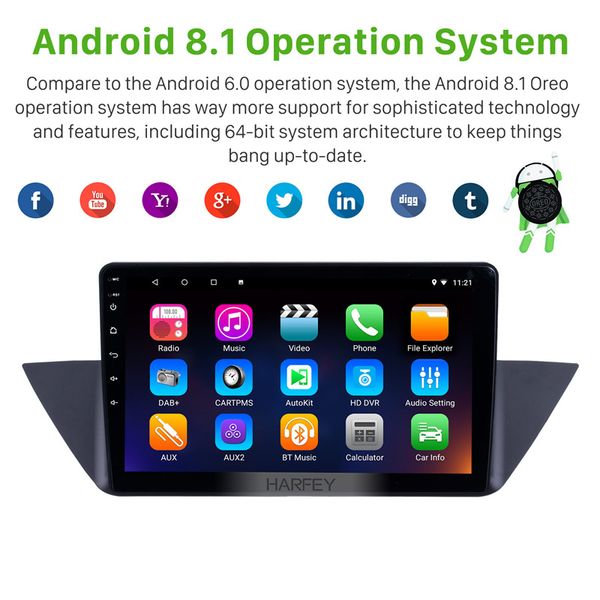 

harfey автомобильный gps 10,1" android 10,0 для x1 e84 2009-2013 hd 1024 * 600 авто радионавигации поддержка зеркало link wi-fi стерео автом