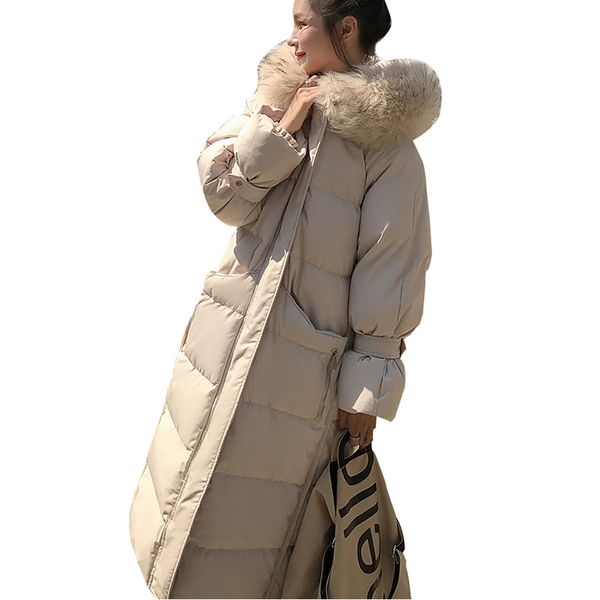 

2019 новый повседневная женщины длинные хлопок зимы куртки сыпучие выше колен высокого качества ветровки теплый сгущает женский ватник ly57, Black