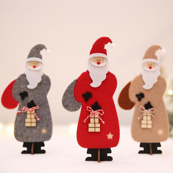 

felt cloth wooden santa claus ornaments children's gifts christmas ornaments christmas decorations