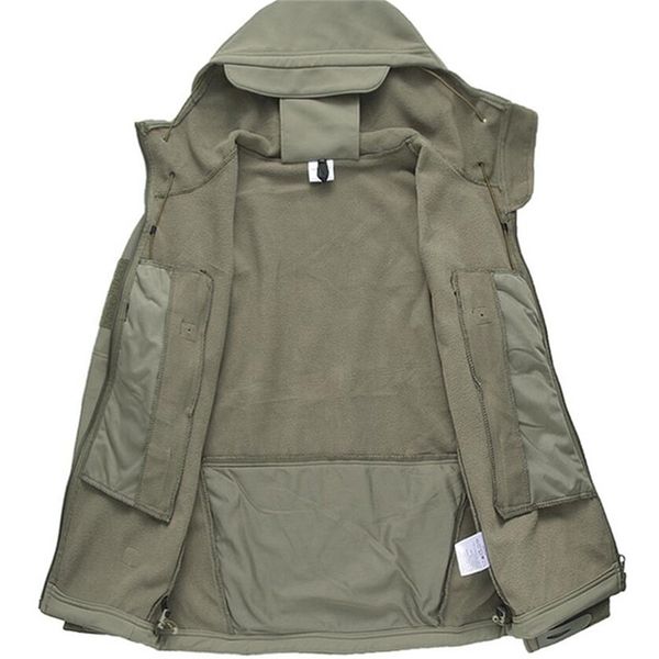 

outdoor sport softshell jackets men fleece hooded coat camouflage coats for camping hiking mountain climbing jl, Black;brown