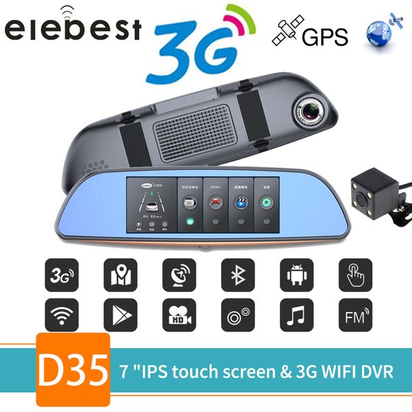 

eleandroid 3g car dvr mirror fhd 1080p auto dash cam gps navigator video recorder registrar rear view camera remote monitor