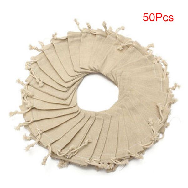 

лот небольшой подарок льняная сумка натуральный льняной мешок день рождения свадьба пользу держатели ювелирных изделий шнурок упаковка