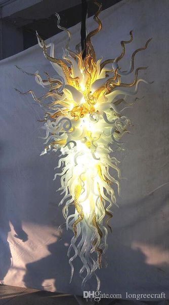 

honey amber 100% hand blown glass style chandelier ac 110v/240v morrocan long chandelier for l lobby staircase