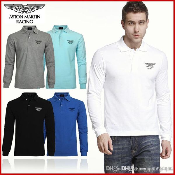 

2018 men's fashionable new trend long-sleeved polo shirt, White;black