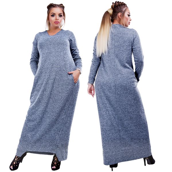 

cocoepps women long dress 2019 new plus size autumn winter long sleeve pink dress big size elegant female maxi vestidos, Black;gray