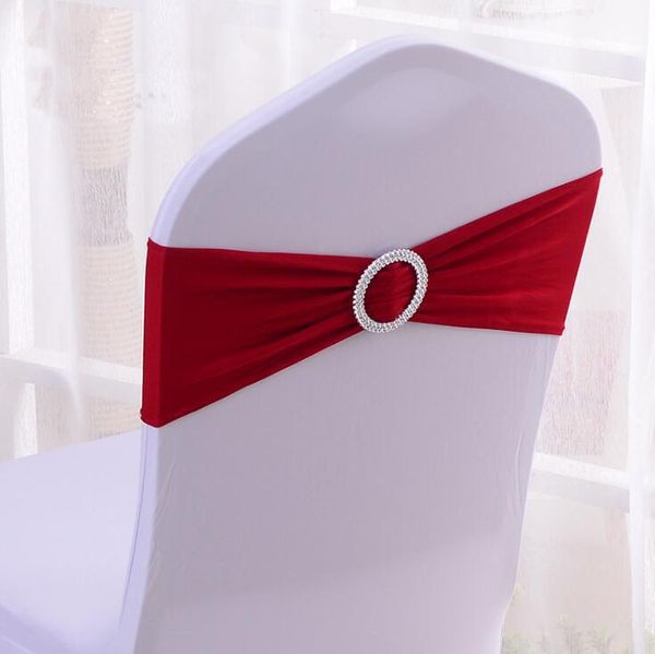 Elastic Organza Chair Covers Sashes Band Wedding Bow Tie Backs
