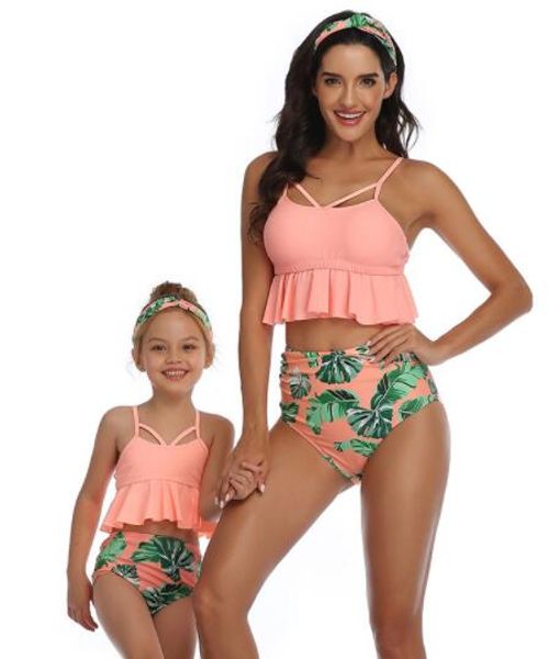 populares borla dividida entre pais e filhos Swimsuit Bikini terno dividir crianças mulheres meninas voando sexy yakuda elegantes flexível conjuntos de cópia do leopardo de biquíni