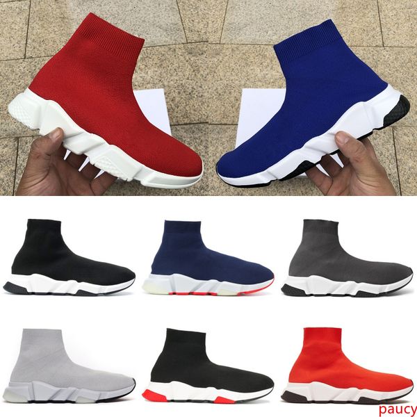 

speed trainer black red white socks shoes men women designer sneaker fashion luxury leather platform casual shoes