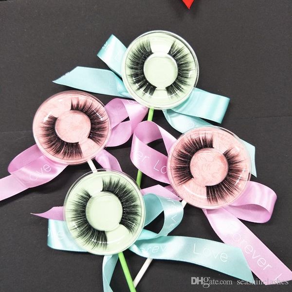 

false eyelashes 10 pairs 3d strip lashes eyelash extension with lollipop 100% handmade makeup tools flase