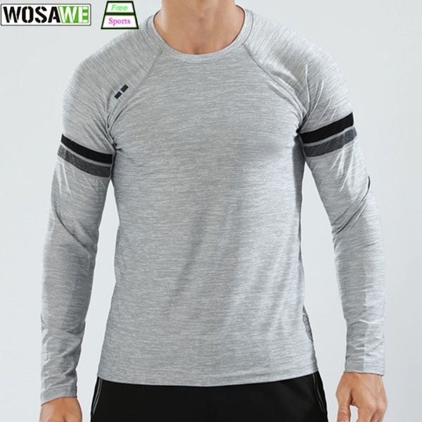

barbok men's sports t-shirt long sleeve sweatshirt breathable quick-drying elastic sports gym fitness running jogging sport wear, Black;blue