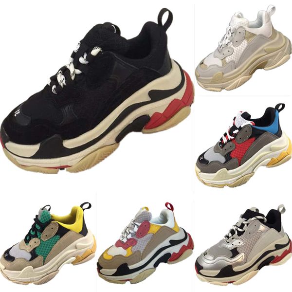 

2019 Triple-S Leather and Mesh Kids Do The Old Sports Shoes Triple-S Mix RB Kids Heighten Athletic Shoes