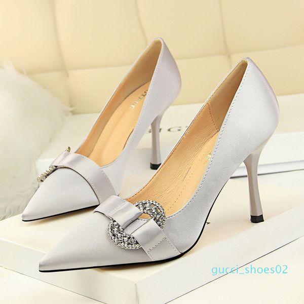 

heels zapatos fiesta mujer elegante evening wedding shoes bride pointed toe high heels pumps women shoes high heels tacones g2, Black