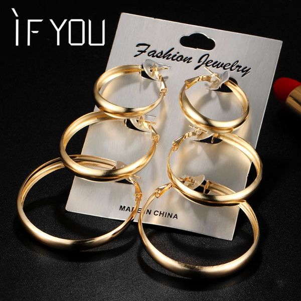 

rose gold color circle oversize earring set for women vintage wide statement hoop earring ladies jewelry wholesale 2020, Golden;silver