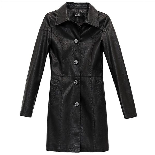 

plus size black leather coat women jackets spring new 2019 women's leather jacket long slim motorcycle female clothing