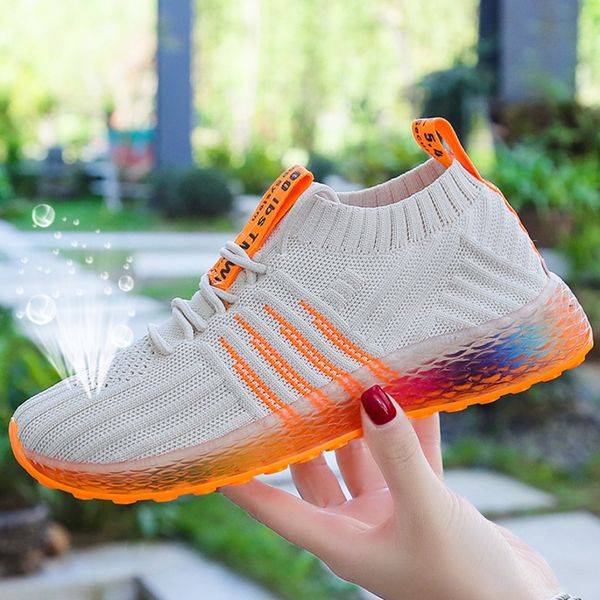

Fashion Women Tennis Shoes Breathable Lace Up Air Mesh Sock Female Sneakers Sports Footwear
