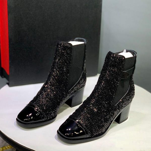 

fast delivery high-end luxury ladies martin short boots australian fashion design brand star platform women's shoes wild style size: 35, Black