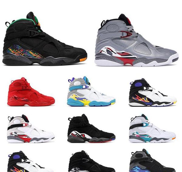 

Новые jordan retro 8 8s мужские баскетбольные кроссовки 8 VALENTINES DAY белый AQUA Three PEAT CHROME Tinker S