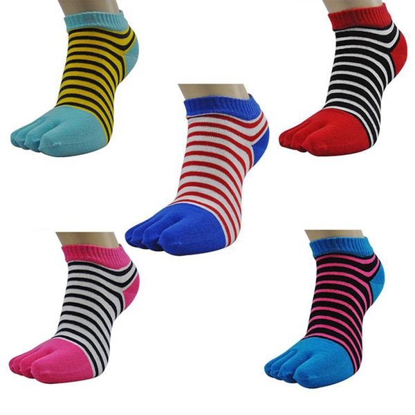 

women's short five-finger socks rainbow five-toe socks cotton ladies sports sweat-absorbing five-finger, Black