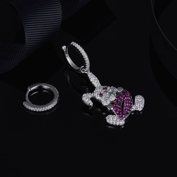 

бесплатная доставка a-подарок ювелирных изделий циркон 925 серьги женщины нерегулярный женщина серьги кролик cz ювелирные изделия подарок дл, Golden;silver