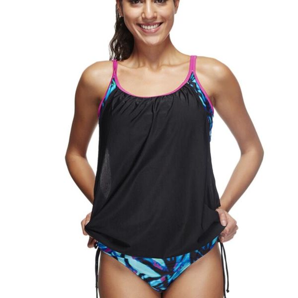 

2018 swimsuit women printed tankini sets with boy shorts ladies swimwear two piece swimsuits lingerie 15