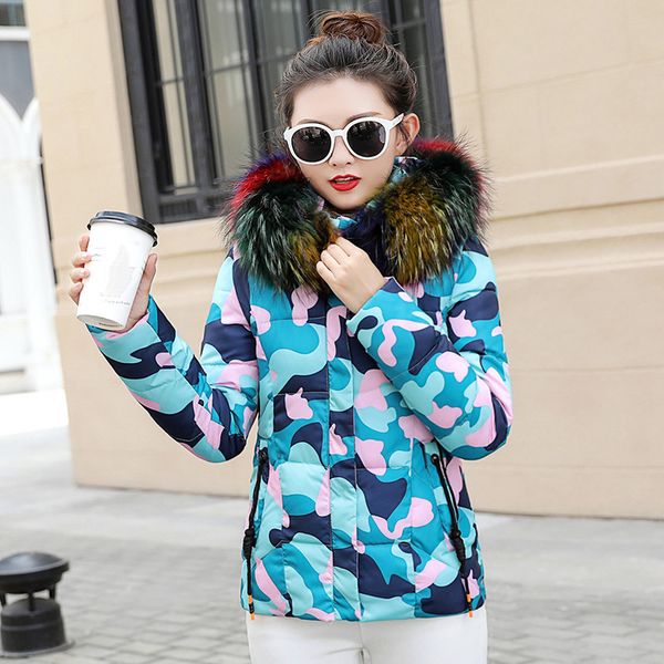 

women's down & parkas female warm winter jacket 2021fashion women coat hooded parka cotton large size short outerwear, Black