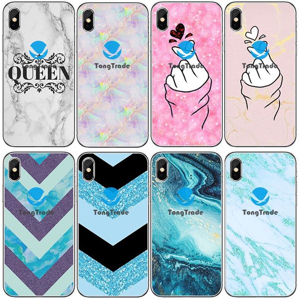 

[tongtrade] soft silicone tpu case for iphone 11 pro x xs max 8 7 6s 5s plus huawei p30 marbling marble grain glacier stone painted case